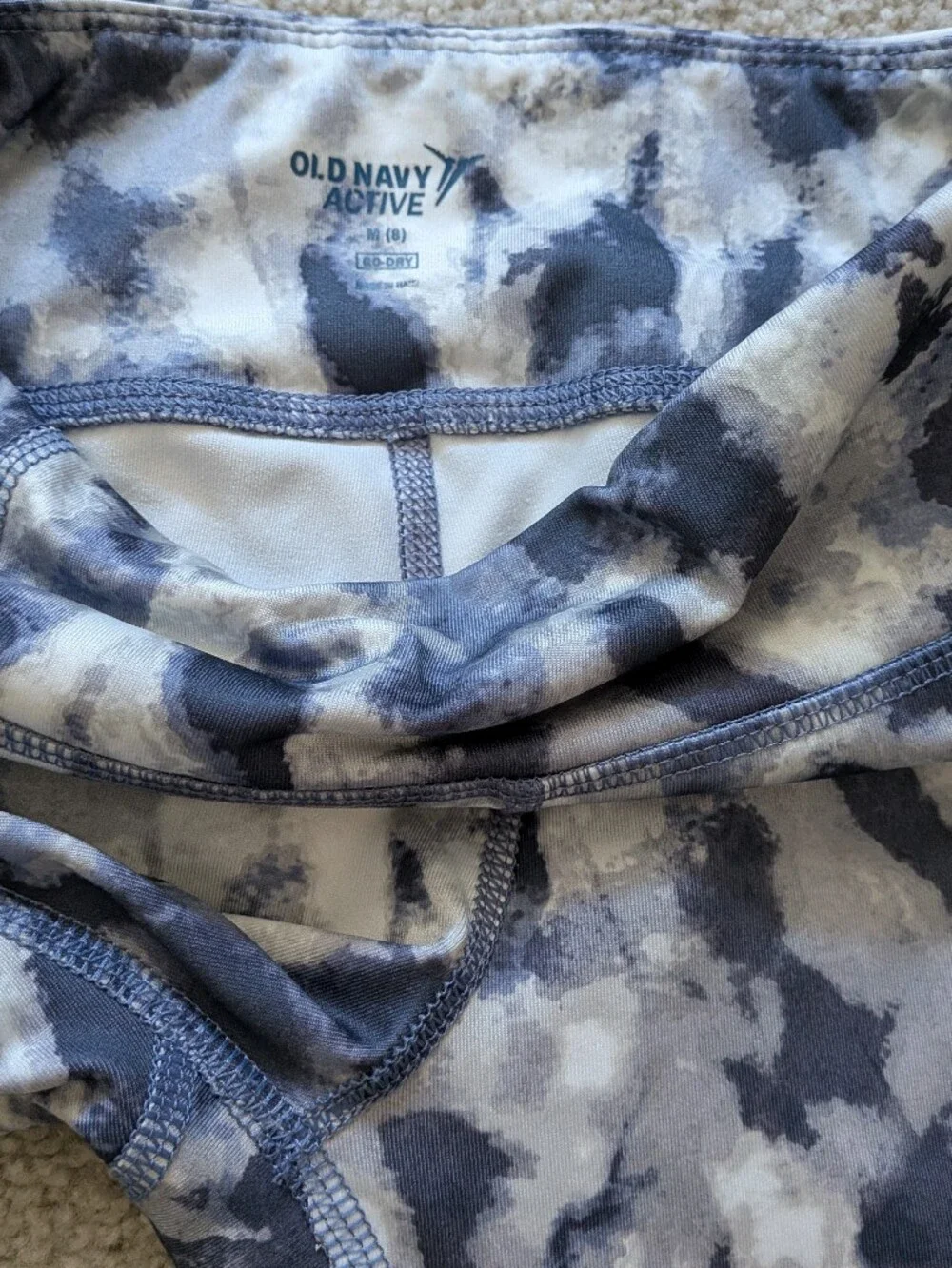 Old Navy Active Go-Dry  Gray & White Printed Girls' Leggings